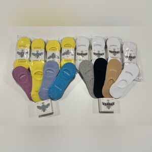 10 4 Ct Pack Bombas NoShow Socks White Black Tan Grey Pink Blue Lavender Medium